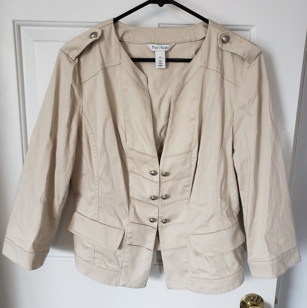 White House black market jacket khaki light weight